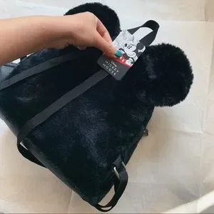 NWT?Disney Mickey Mouse Backpack Cute Red/Black Cute Bag Kid Kawaii Gift NWT Backpack Mickey Mouse￼￼Disney Parks New Black Canvas  main image 2